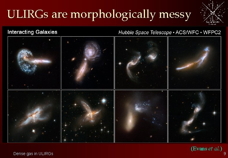 ULIRGs are morphologically messy Dense gas in ULIRGs (Evans et al. ) 9 