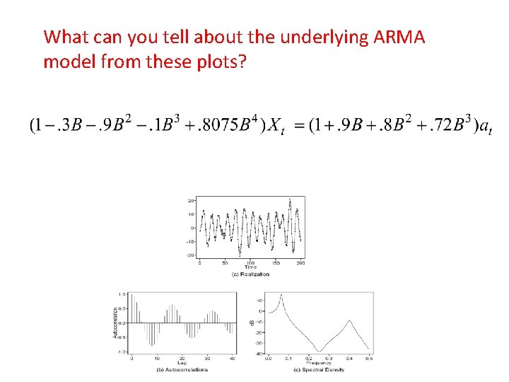 What can you tell about the underlying ARMA model from these plots? What can you tell about the underlying ARMA model from these plots?