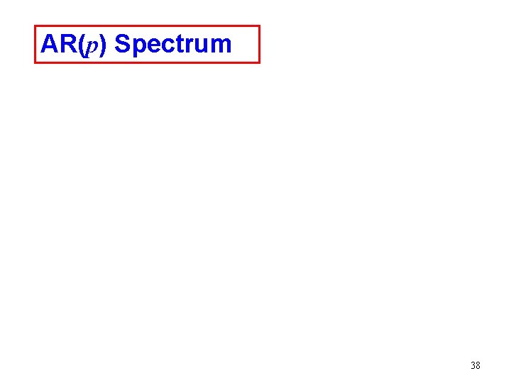 AR(p) Spectrum 38 AR(p) Spectrum 38