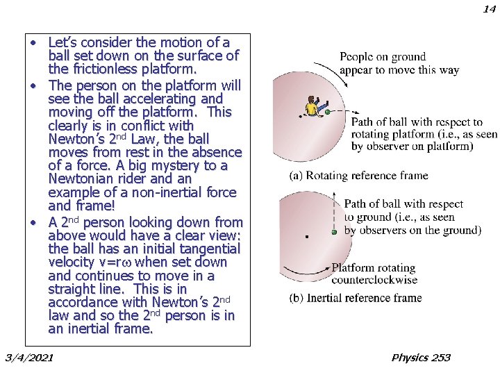 14 • Let’s consider the motion of a ball set down on the surface