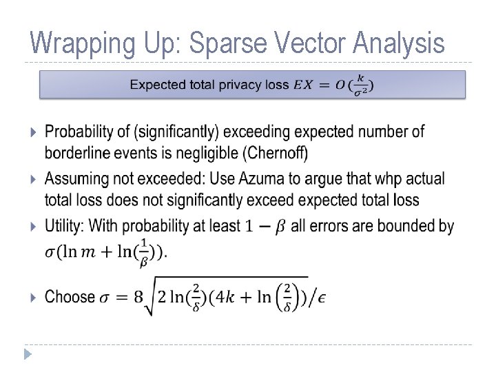 Wrapping Up: Sparse Vector Analysis 