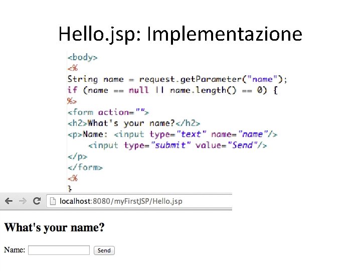 Hello. jsp: Implementazione 