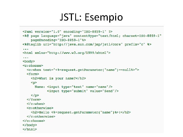 JSTL: Esempio 