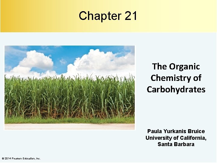 Chapter 21 The Organic Chemistry of Carbohydrates Paula Yurkanis Bruice University of California, Santa