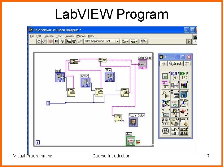 Lab. VIEW Program Visual Programming Course Introduction 17 