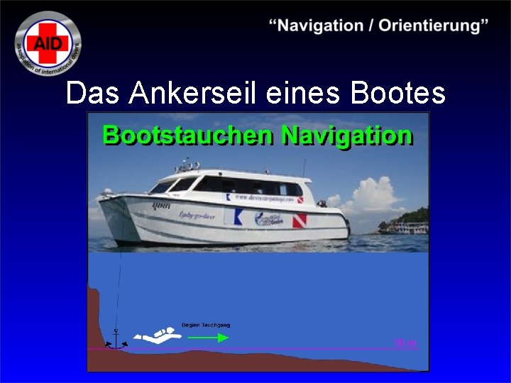 Das Ankerseil eines Bootes 