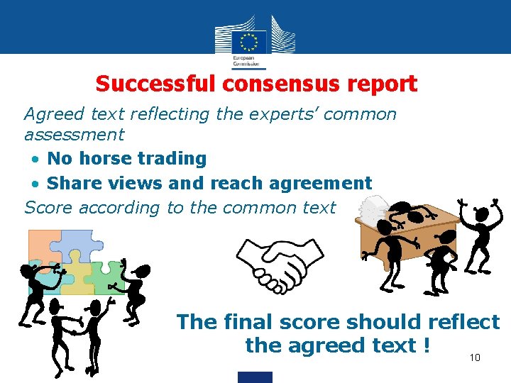 Successful consensus report • Agreed text reflecting the experts’ common assessment • No horse