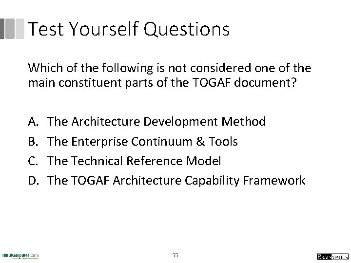 Test Yourself Questions Which of the following is not considered one of the main