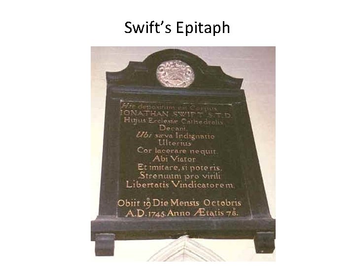 Swift’s Epitaph 