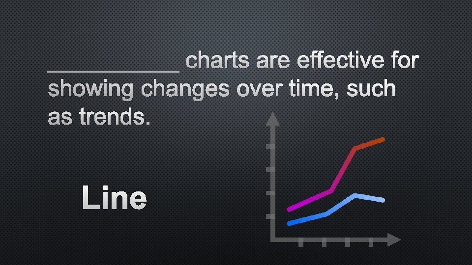 _____ charts are effective for showing changes over time, such as trends. LINE 