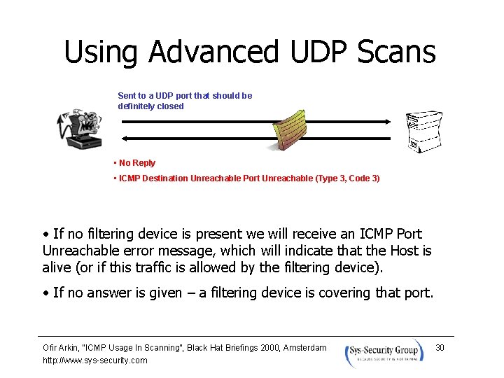 Using Advanced UDP Scans Sent to a UDP port that should be definitely closed