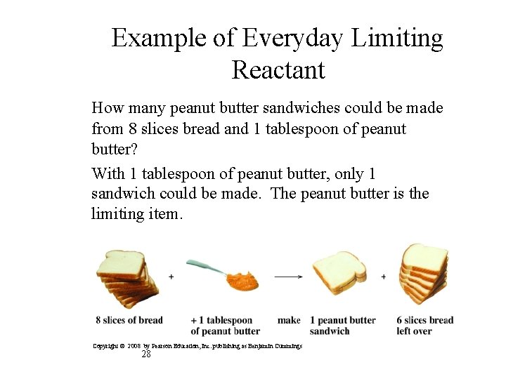 Example of Everyday Limiting Reactant How many peanut butter sandwiches could be made from