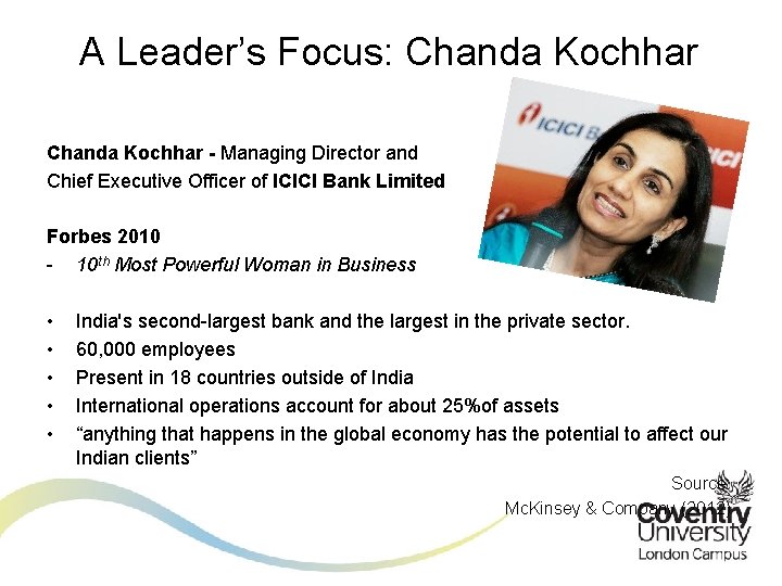 A Leader’s Focus: Chanda Kochhar - Managing Director and Chief Executive Officer of ICICI