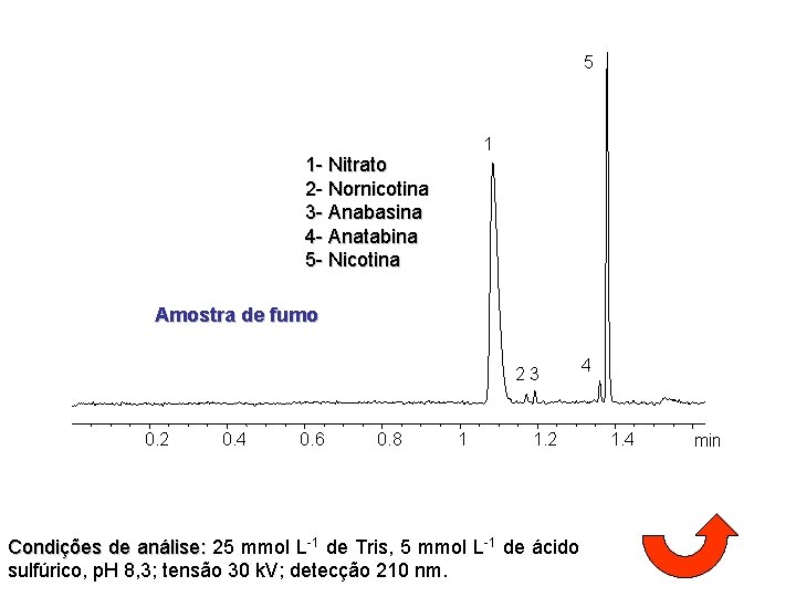 5 1 1 - Nitrato 2 - Nornicotina 3 - Anabasina 4 - Anatabina
