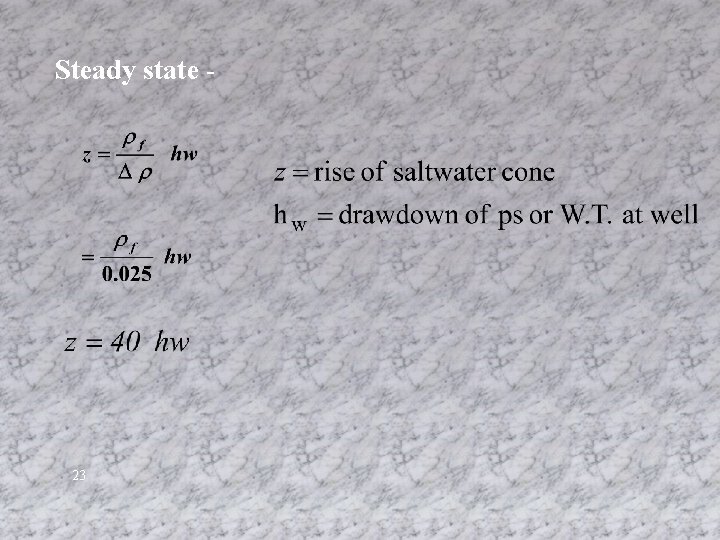 Steady state - 23 