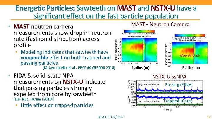 Energetic Particles: Sawteeth on MAST and NSTX-U have a significant effect on the fast