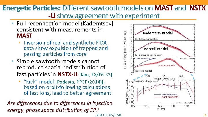 Energetic Particles: Different sawtooth models on MAST and NSTX -U show agreement with experiment