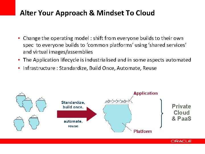 Alter Your Approach & Mindset To Cloud • Change the operating model : shift Alter Your Approach & Mindset To Cloud • Change the operating model : shift