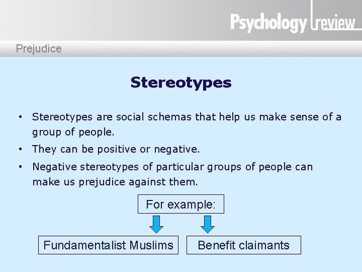 Presentation title Prejudice Stereotypes • Stereotypes are social schemas that help us make sense Presentation title Prejudice Stereotypes • Stereotypes are social schemas that help us make sense