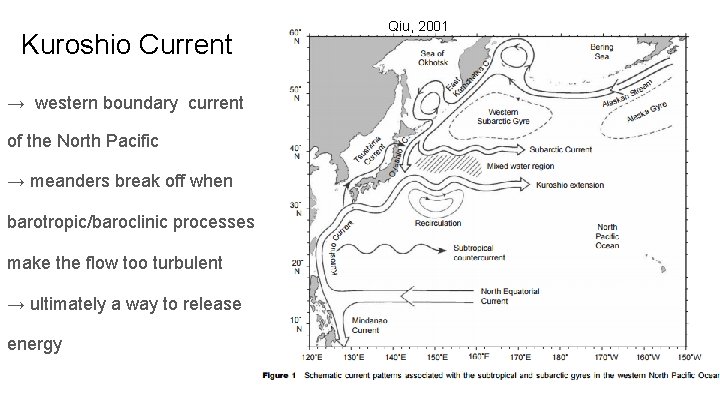 Kuroshio Current → western boundary current of the North Pacific → meanders break off