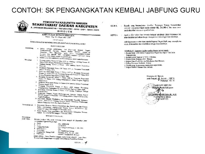CONTOH: SK PENGANGKATAN KEMBALI JABFUNG GURU CONTOH: SK PENGANGKATAN KEMBALI JABFUNG GURU