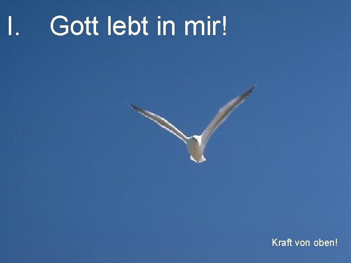 I. Gott lebt in mir! Kraft von oben! 