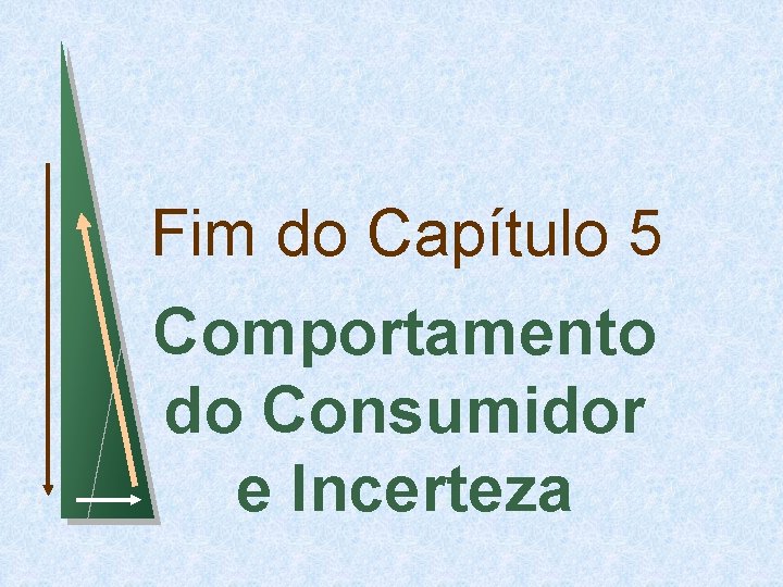 Fim do Capítulo 5 Comportamento do Consumidor e Incerteza 