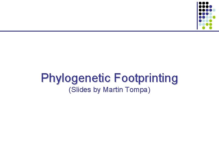 Phylogenetic Footprinting (Slides by Martin Tompa) 