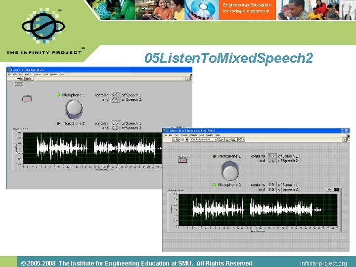 Engineering Education for today’s classroom. 05 Listen. To. Mixed. Speech 2 © 2005 -2008