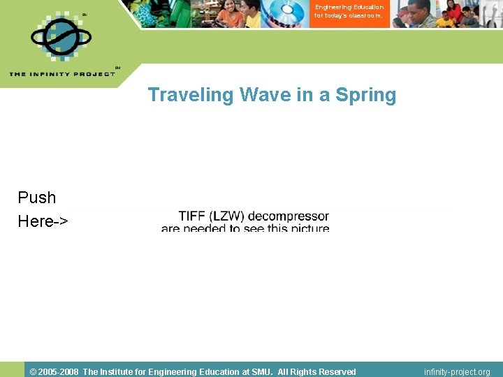 Engineering Education for today’s classroom. Traveling Wave in a Spring Push Here-> © 2005