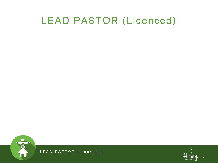 LEAD PASTOR (Licenced) 7 