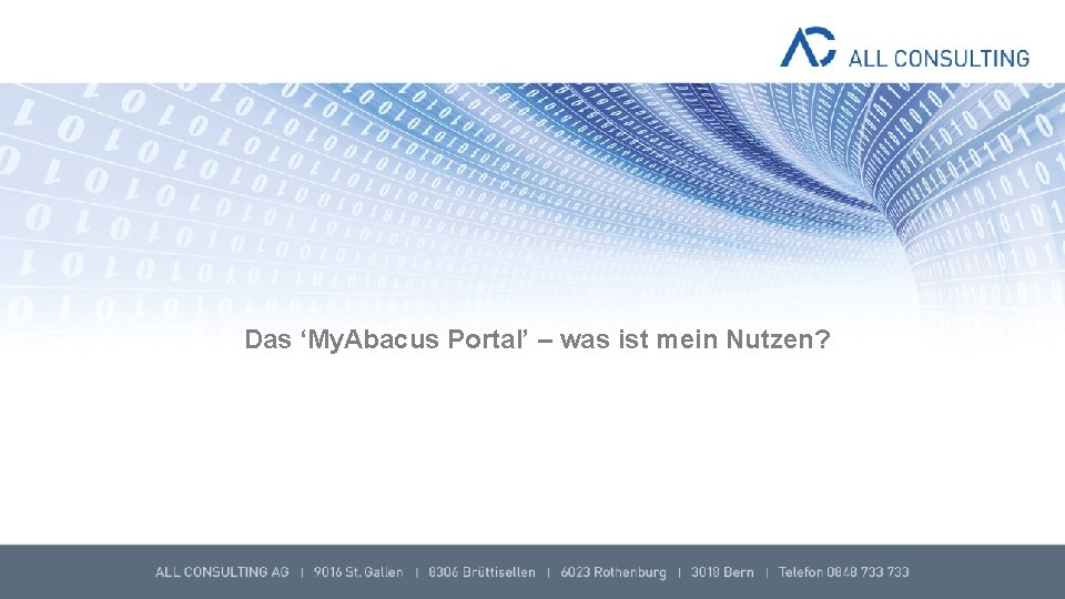 Das ‘My. Abacus Portal’ – was ist mein Nutzen? 