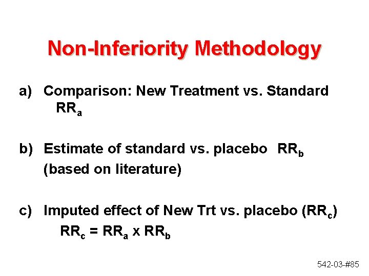 Non-Inferiority Methodology a) Comparison: New Treatment vs. Standard RRa b) Estimate of standard vs.