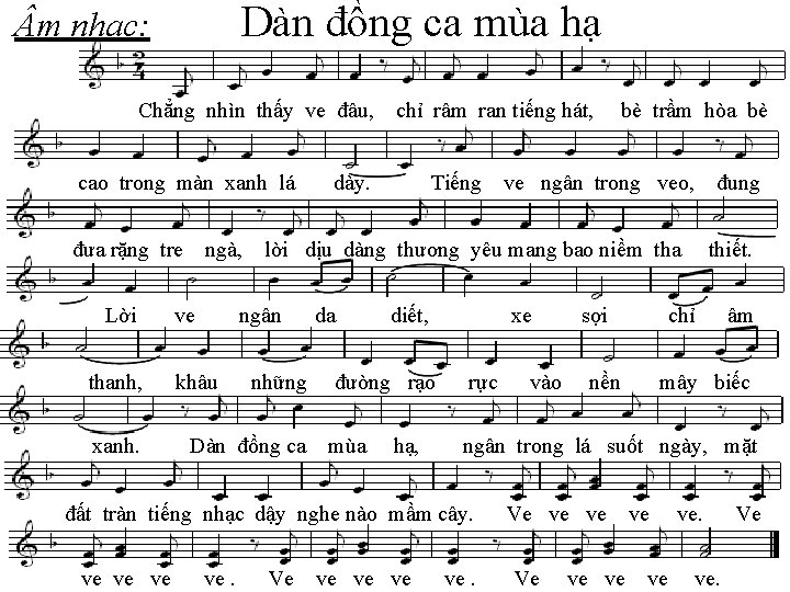 Dàn đồng ca mùa hạ m nhạc: Chẳng nhìn thấy ve đâu, cao trong