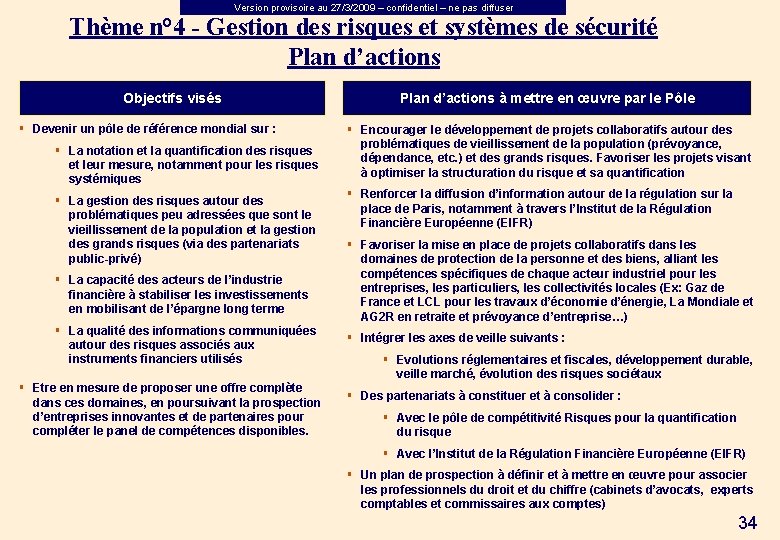 Version provisoire au 27/3/2009 – confidentiel – ne pas diffuser Thème n° 4 -