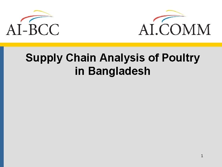 Supply Chain Analysis of Poultry in Bangladesh 1 