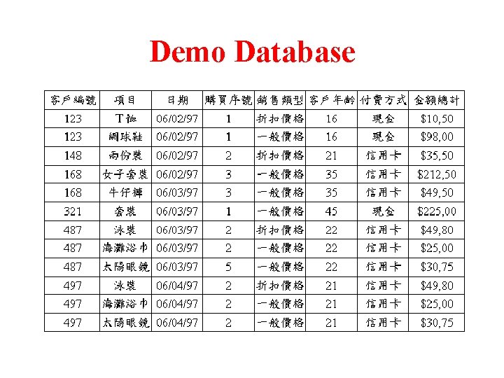 Demo Database 