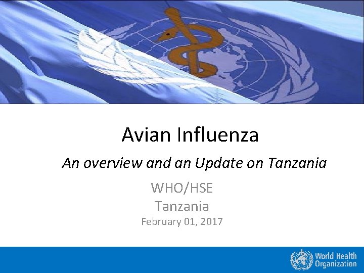 Avian Influenza An overview and an Update on Tanzania WHO/HSE Tanzania February 01, 2017