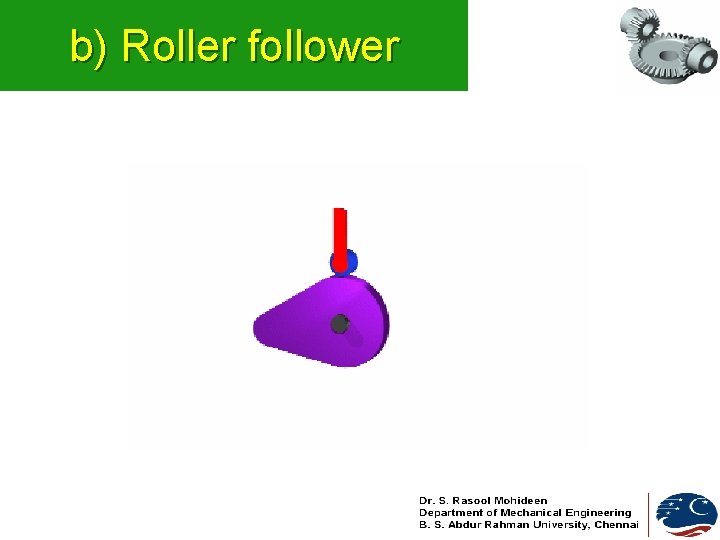 b) Roller follower 