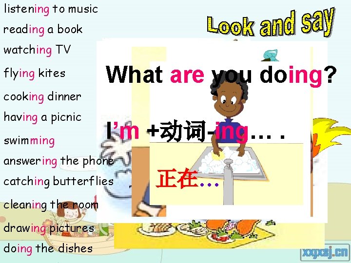 listening to music reading a book watching TV flying kites cooking dinner having a listening to music reading a book watching TV flying kites cooking dinner having a