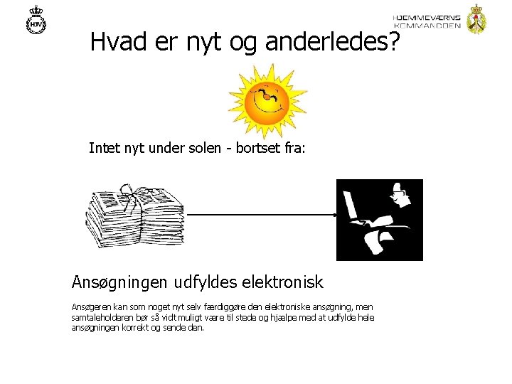 Hvad er nyt og anderledes? Intet nyt under solen - bortset fra: Ansøgningen udfyldes