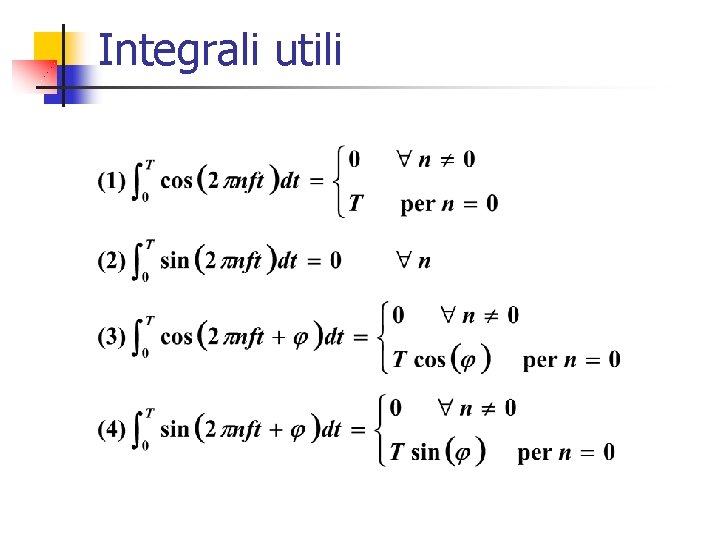 Integrali utili 