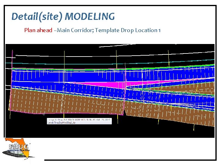 Detail(site) MODELING Plan ahead –Main Corridor; Template Drop Location 1 Spring 2014 