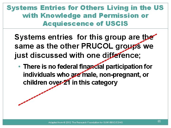 Systems Entries for Others Living in the US with Knowledge and Permission or Acquiescence