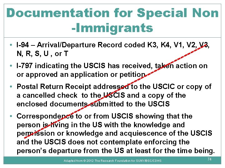 Documentation for Special Non -Immigrants • I-94 – Arrival/Departure Record coded K 3, K