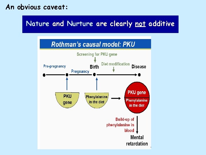 An obvious caveat: Nature and Nurture are clearly not additive 