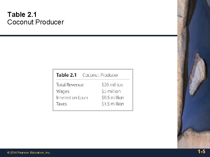 Table 2. 1 Coconut Producer © 2014 Pearson Education, Inc. 1 -5 