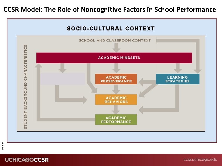 CCSR Model: The Role of Noncognitive Factors in School Performance © CCSR SOCIO-CULTURAL CONTEXT