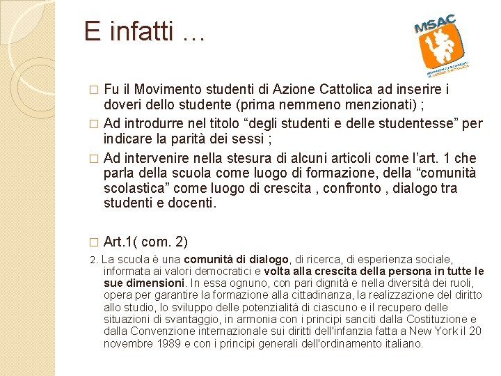 Lo statuto degli studenti e delle studentesse legislazione