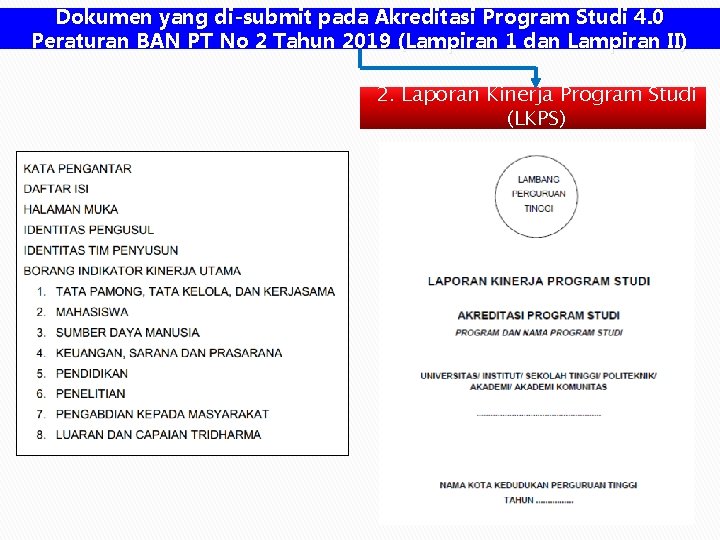 Dokumen yang di-submit pada Akreditasi Program Studi 4. 0 Peraturan BAN PT No 2